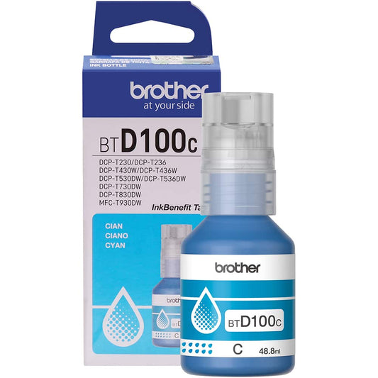 Garrafas de Tinta Brother BTD100C Ciano - Impressorajato