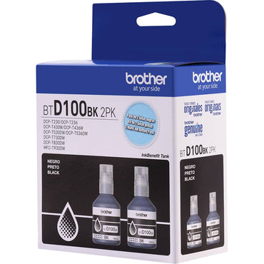 Kit 02 Garrafas de Tinta Brother BTD1002PK Preto - Impressorajato