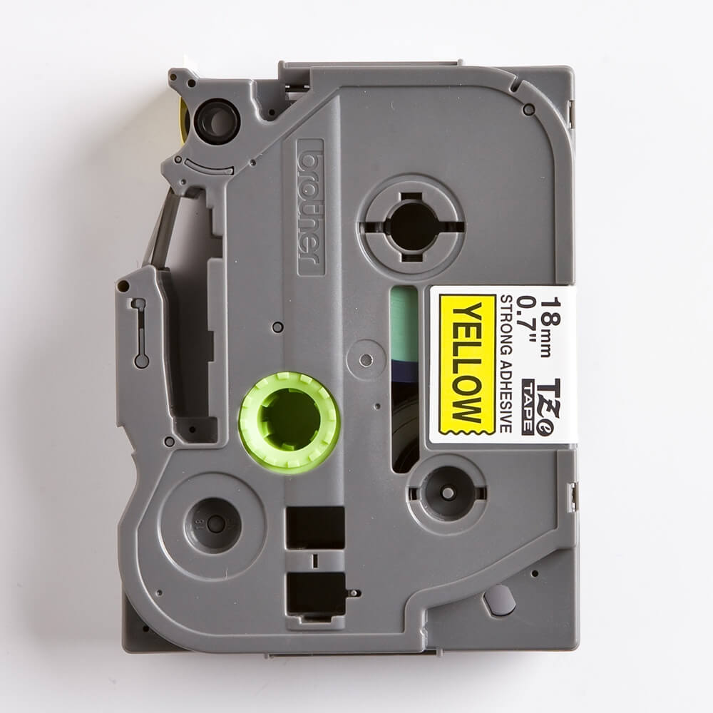 Fita Industrial Brother TZE-S641 18mm Preto/Amarelo - Impressorajato