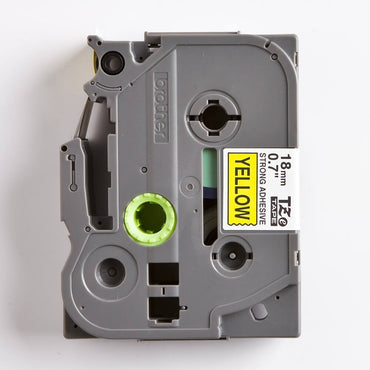 Fita Industrial Brother TZE-S641 18mm Preto/Amarelo - Impressorajato