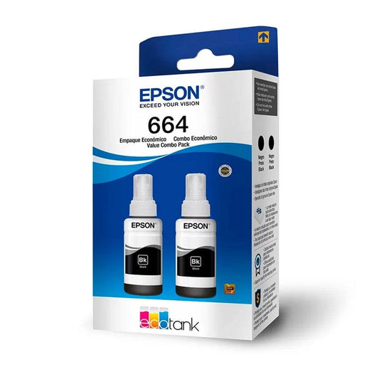 Kit com 2 Garrafas de Tinta Preta Epson T644120-2P - Impressorajato