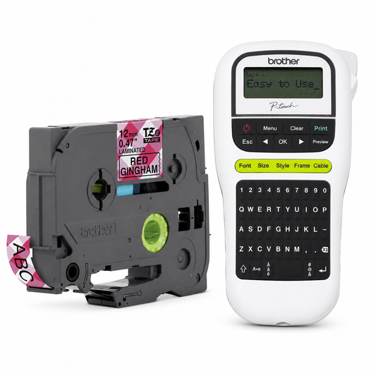 Kit Rotulador Portátil Brother PT H110 Com Fita TZEMPRG31