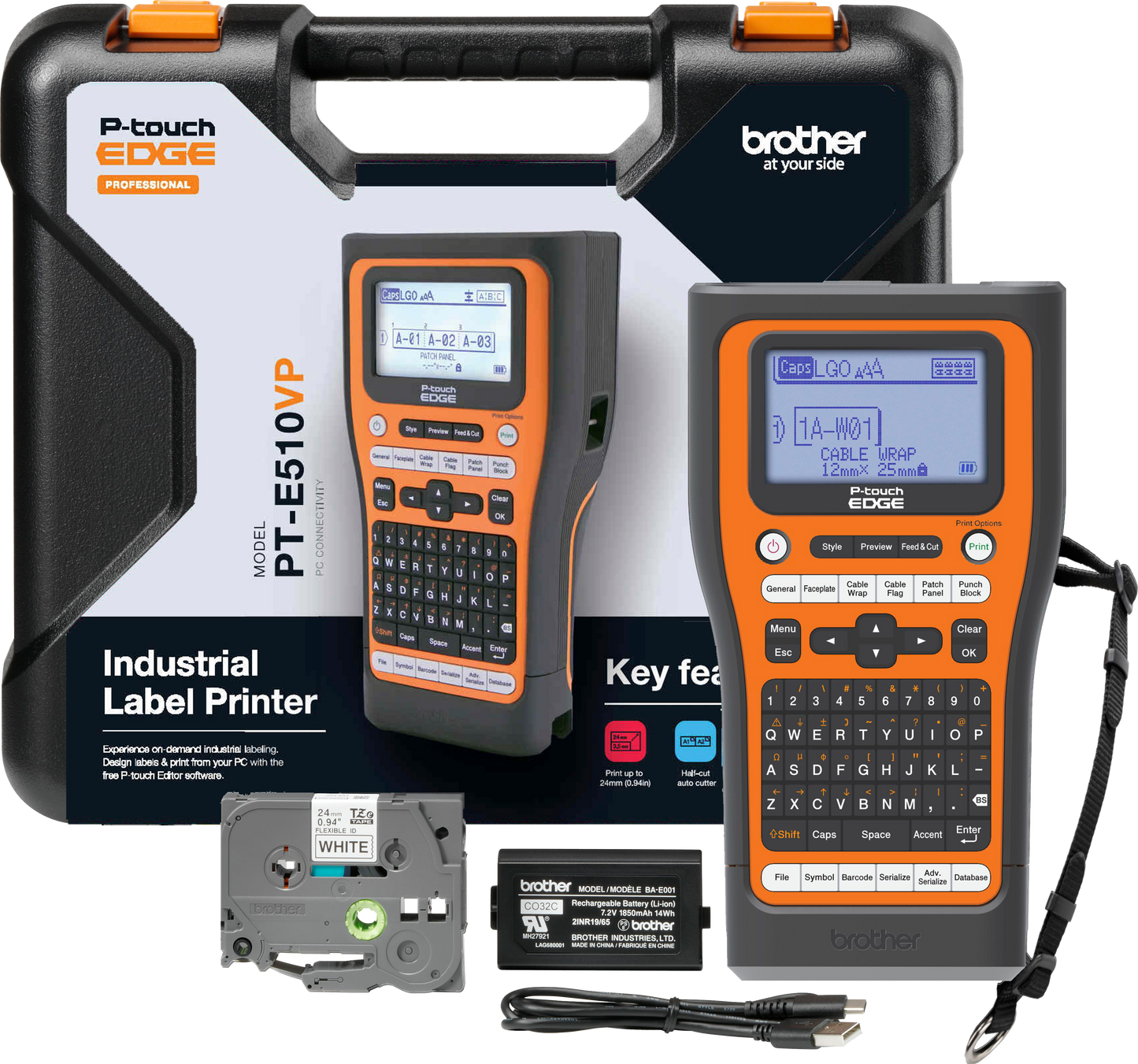 Rotulador Brother PT-E510VP Eletrônico Portátil - Impressorajato