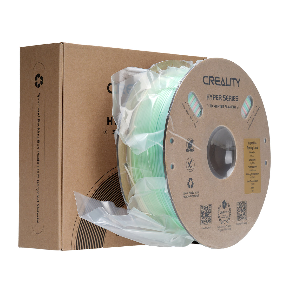 Filamento Creality Hyper Rainbow Spring Lake 1,75mm 1Kg Colorido