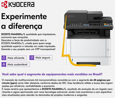 Impressora Multifuncional Kyocera Ecosys MA4000x MA4000xl Laser Mono 110v