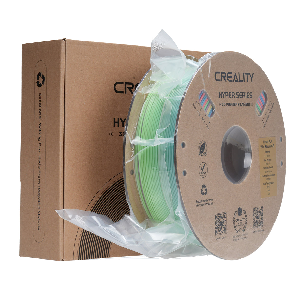 Filamento Creality Hyper Rainbow Wild Blossom 1,75mm 1Kg Colorido
