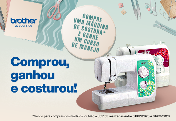 Máquina de Costura Brother JS2135BR mecânica com 14 pontos 110V