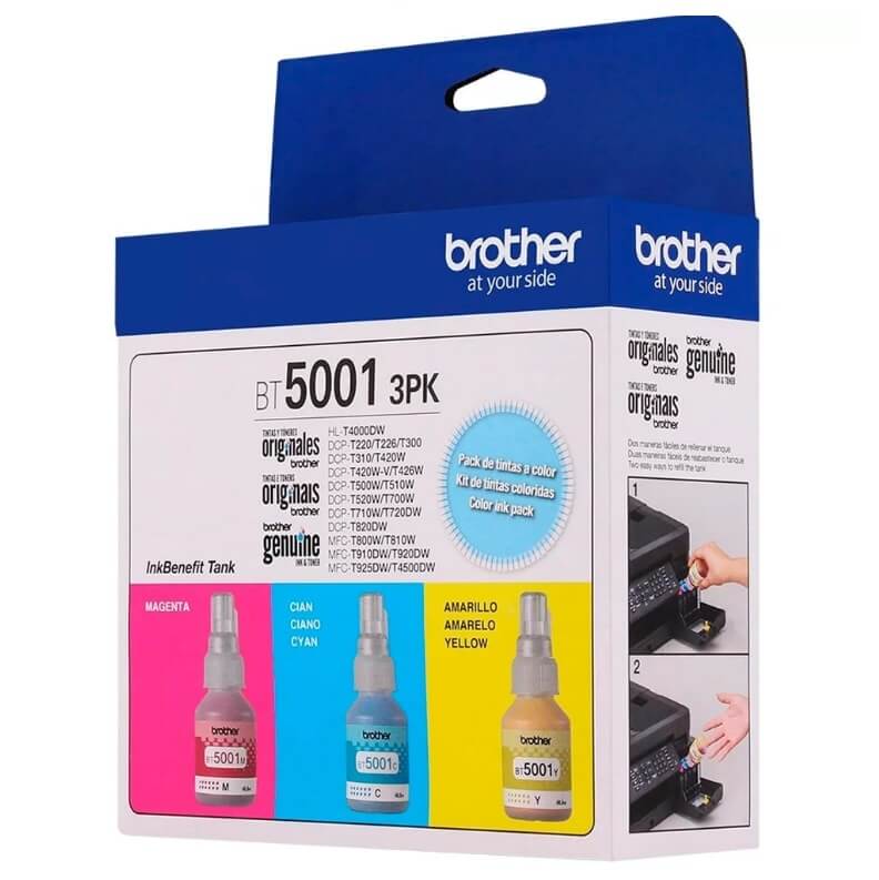 Kit 3 Garrafas de Tintas Coloridas BT50013PK - Impressorajato
