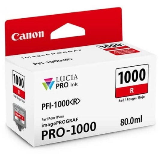 Cartucho de Tinta Canon PFI 1000 R Vermelho 80ml para Pro-1000 - Impressorajato