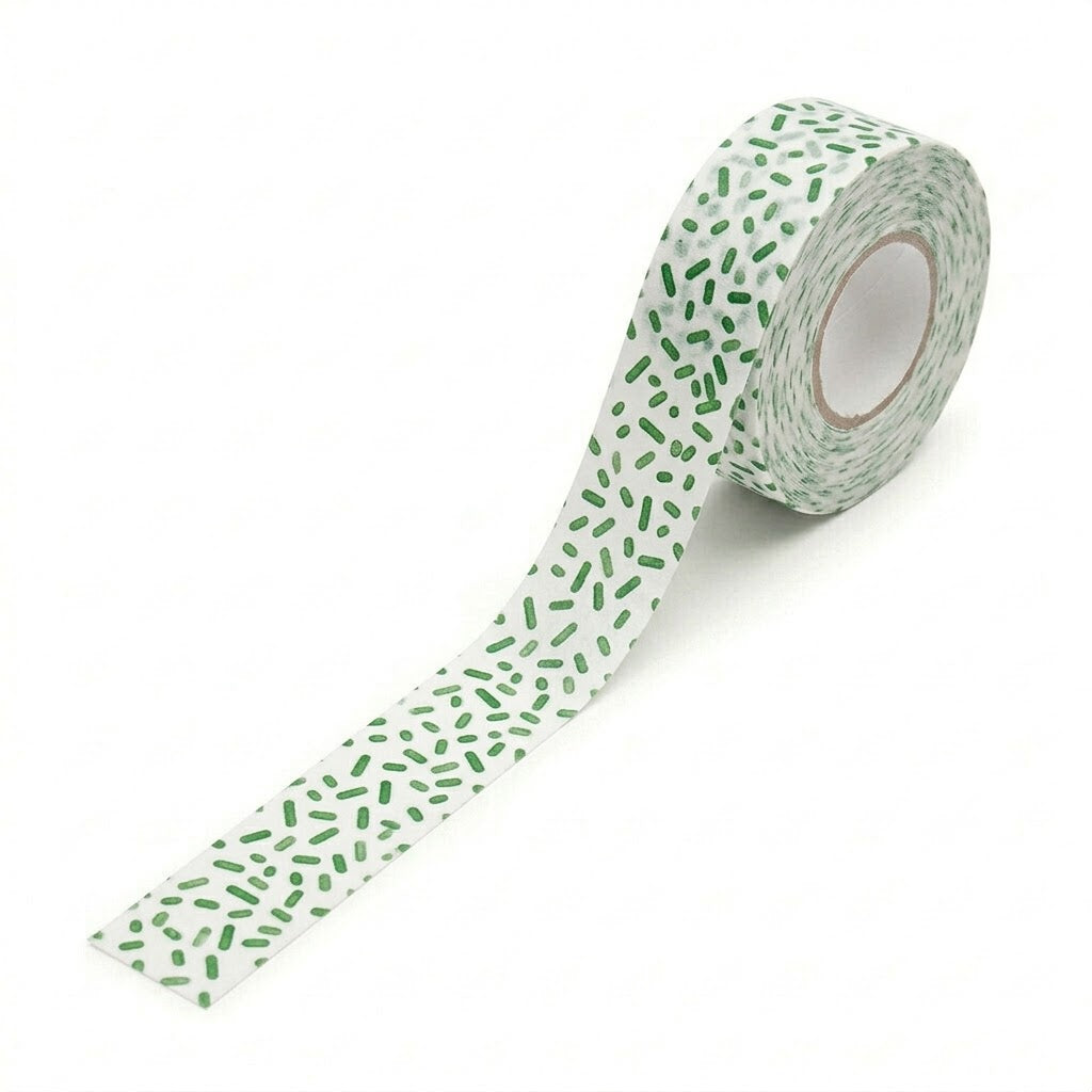 Fita para Rotuladora Pantum PP-110 Branco/Granulado Verde (15mm x 9m)
