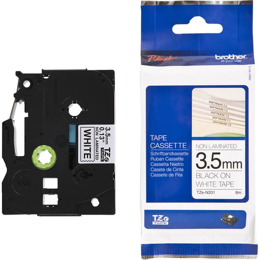 Fita Brother TZ-N201 3,5mm Preto/Branco - Impressorajato