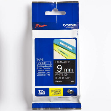 Fita Brother TZE-325 9mm Branco/Preto - Impressorajato