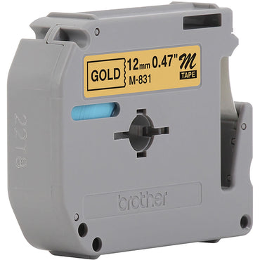 Fita Brother M-831 12mm Preto/Ouro - Impressorajato