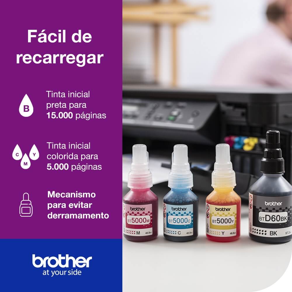Impressora Multifuncional Brother DCP-T520W Tanque de Tinta 110v - Impressorajato