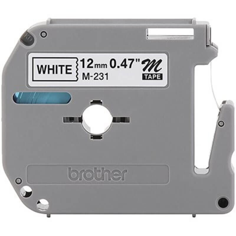 Fita para Rotulador Brother M-231 12mm Preto/Branco Original - Impressorajato