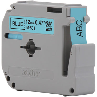 Fita Brother M-531 12mm Preto/Azul - Impressorajato