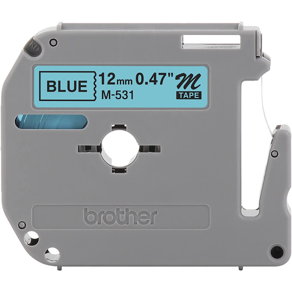 Fita Brother M-531 12mm Preto/Azul - Impressorajato