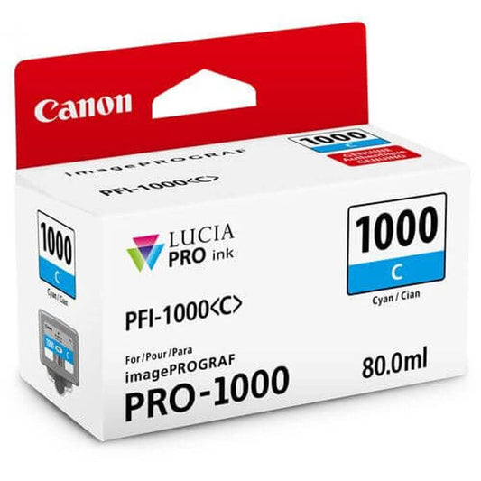 Cartucho de Tinta Canon PFI 1000 C Ciano Original para PRO-1000 - Impressorajato