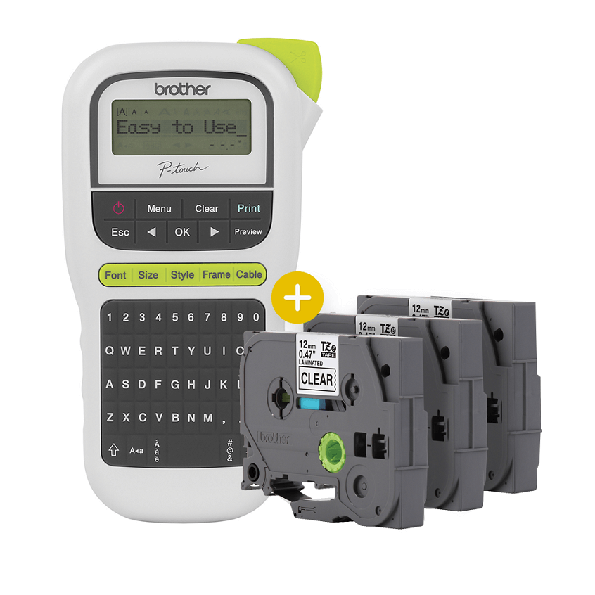Kit Rotulador Brother PT H110 + 3 Fitas TZe231 - Impressorajato