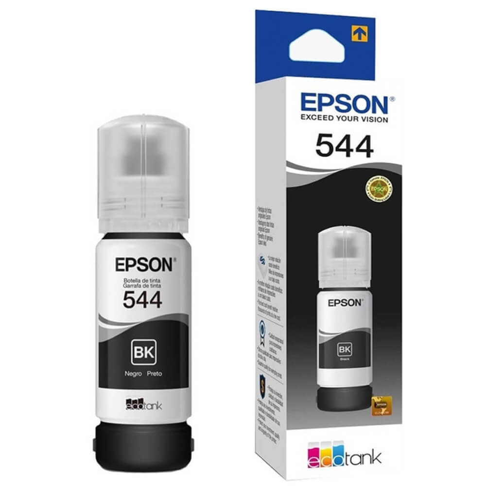 Refil de Tinta Epson T544 T544120 Preto para L3150 L3110 65ml - Impressorajato