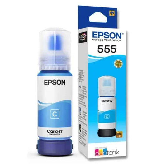 Refil de Tinta Epson T555 T555220 Ciano para L8180 70ml - Impressorajato