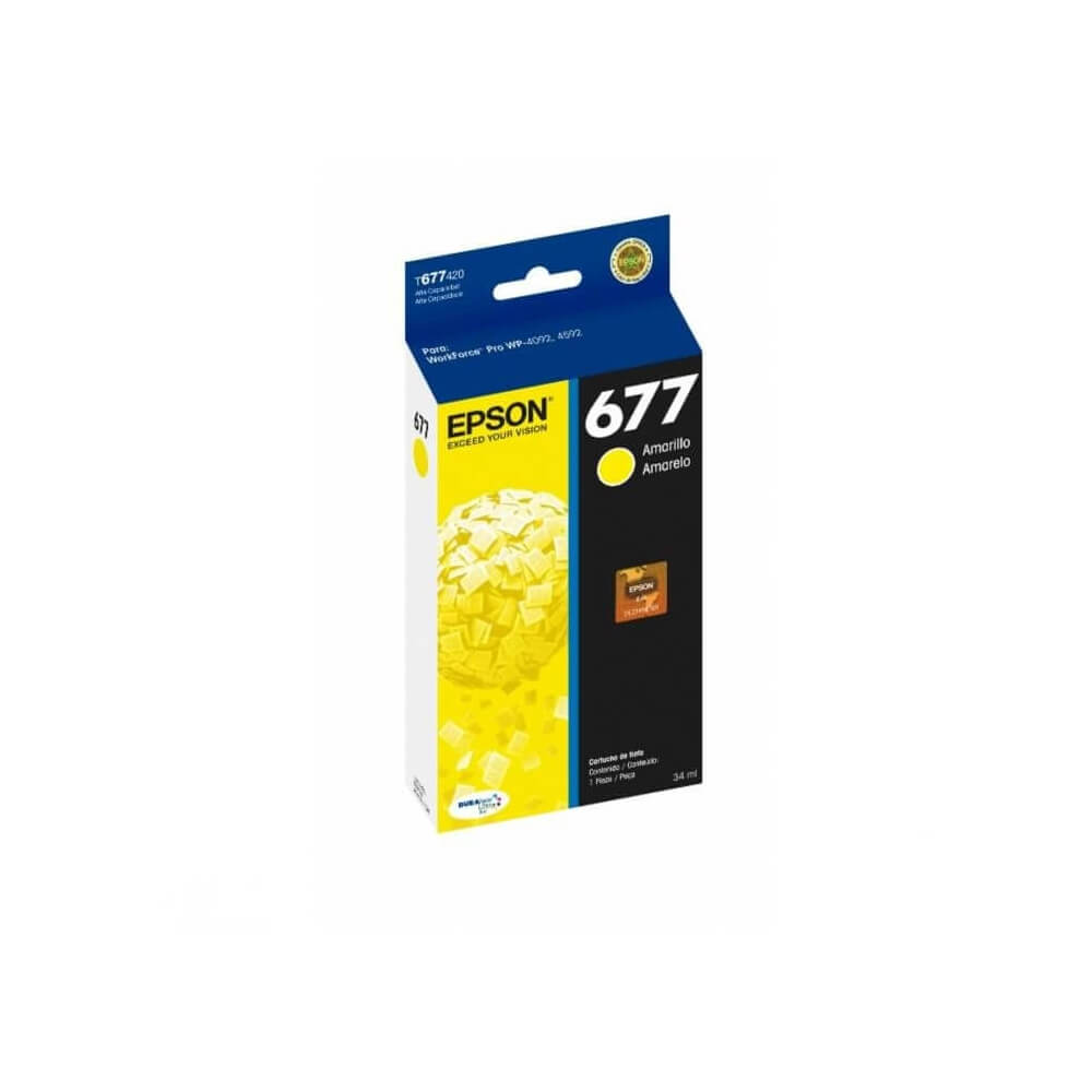 Cartucho Epson 677 T677420 Amarelo WP 4092 / 4592 - Impressorajato