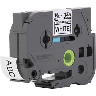 Fita Industrial Brother TZE-S241 18mm Preto/Branco - Impressorajato