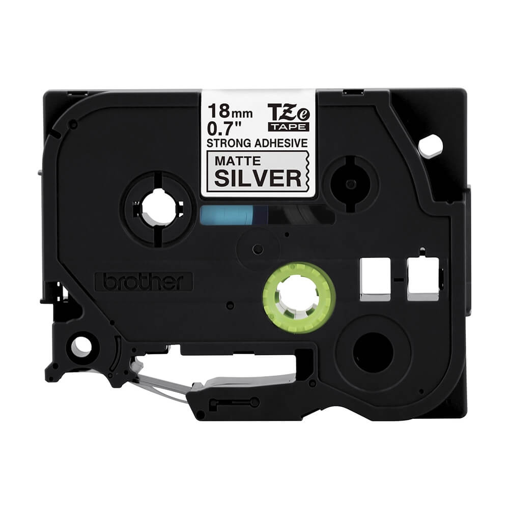 Fita Industrial Brother TZE-S941 18mm Preto/Prata - Impressorajato