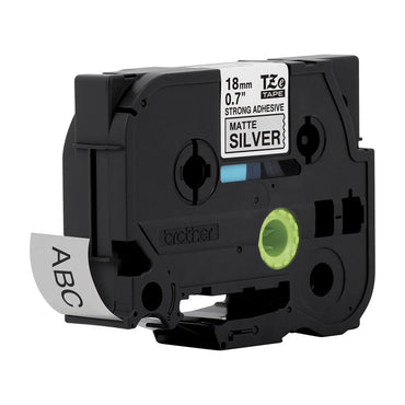 Fita Industrial Brother TZE-S941 18mm Preto/Prata - Impressorajato