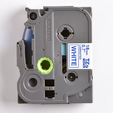 Fita Brother TZE-243 18mm Azul/Branco - Impressorajato