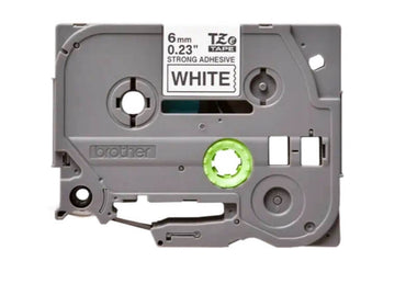 Fita Industrial Brother TZE-S211 6mm Preto/Branco - Impressorajato