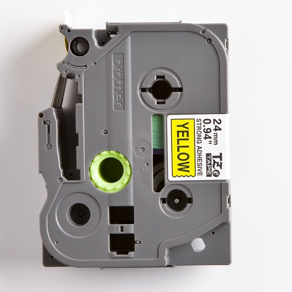 Fita Industrial Brother TZE-S651 24mm Preto/Amarelo - Impressorajato