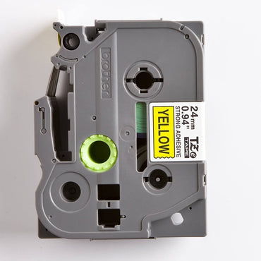 Fita Industrial Brother TZE-S651 24mm Preto/Amarelo - Impressorajato
