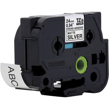 Fita Brother TZE-S951 24mm Preto sobre Prata Fosco Industrial - Impressorajato