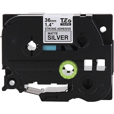 Fita Industrial Brother TZE-S961 36mm Preto sobre Prata - Impressorajato