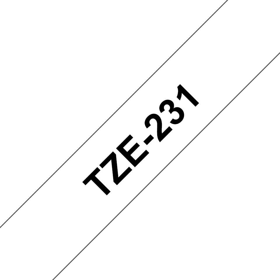 Fita Brother TZE 231 TZ-231 12mm Preto/Branco - Impressorajato
