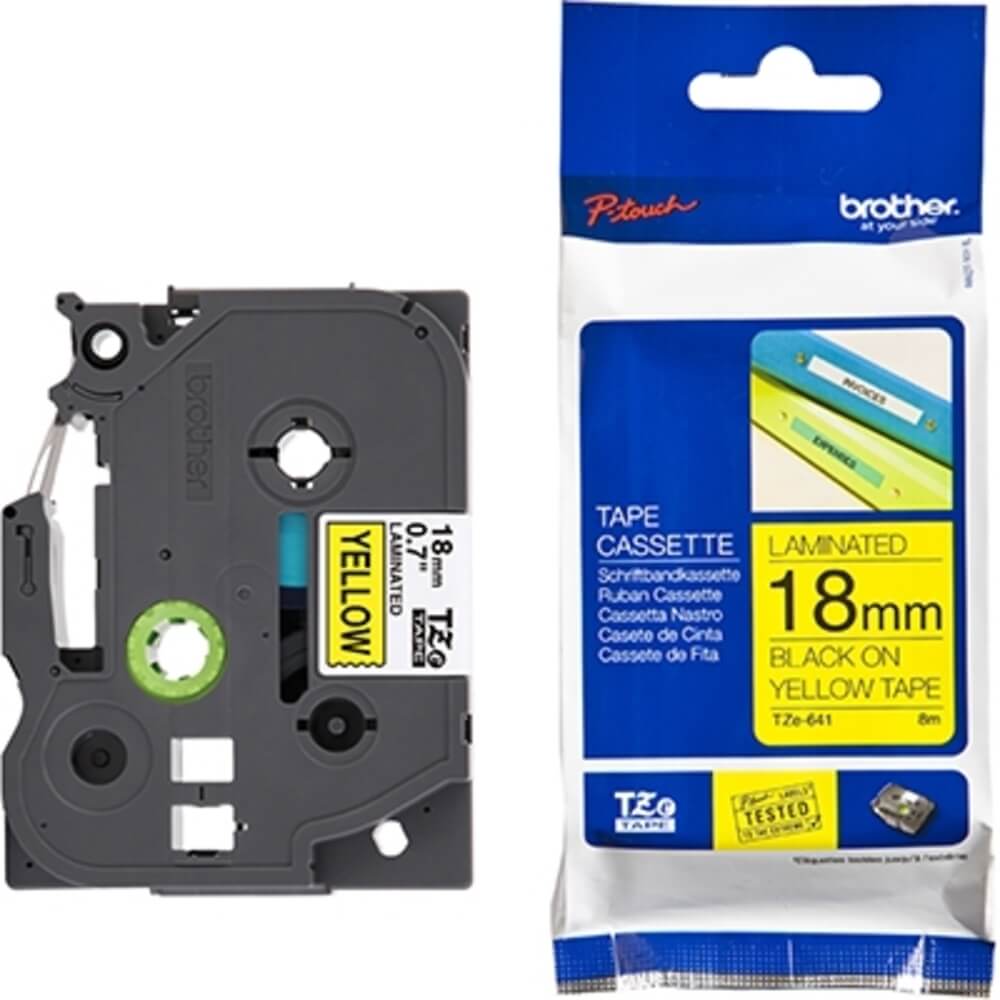 Fita Brother TZE-641 18mm Preto/Amarelo - Impressorajato