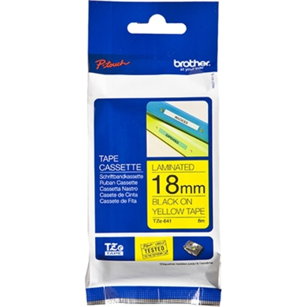 Fita Brother TZE-641 18mm Preto/Amarelo - Impressorajato