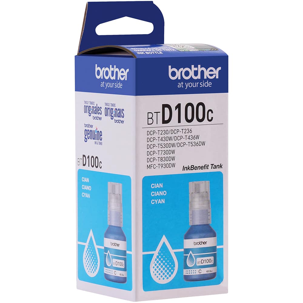 Garrafas de Tinta Brother BTD100C Ciano - Impressorajato