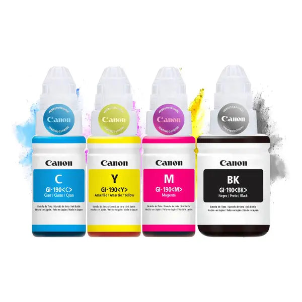 Kit 4Tintas Originais Canon GI-190 para G3110, G4110, G1100, G2100, G3100