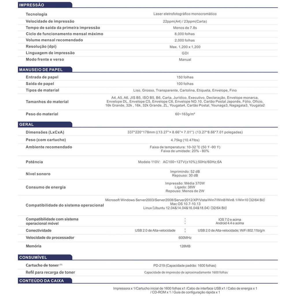 Impressora Laser Mono Pantum P2509W - Impressorajato