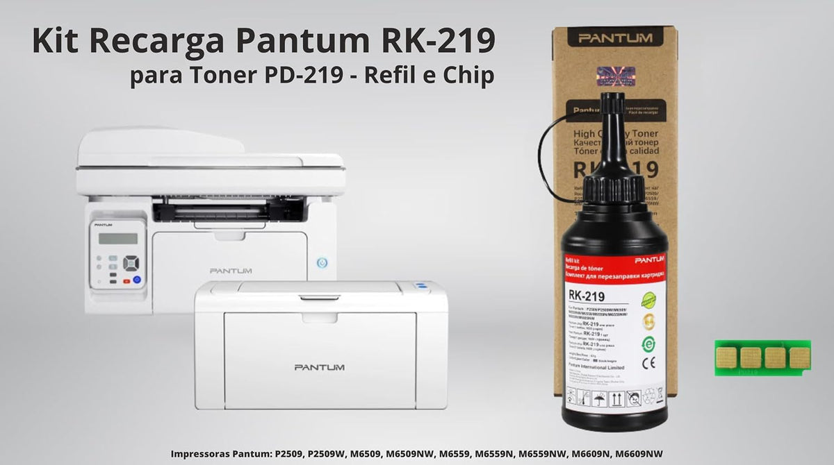 Refil Toner RK-219 Mono para Pantum P2509W M6559NW