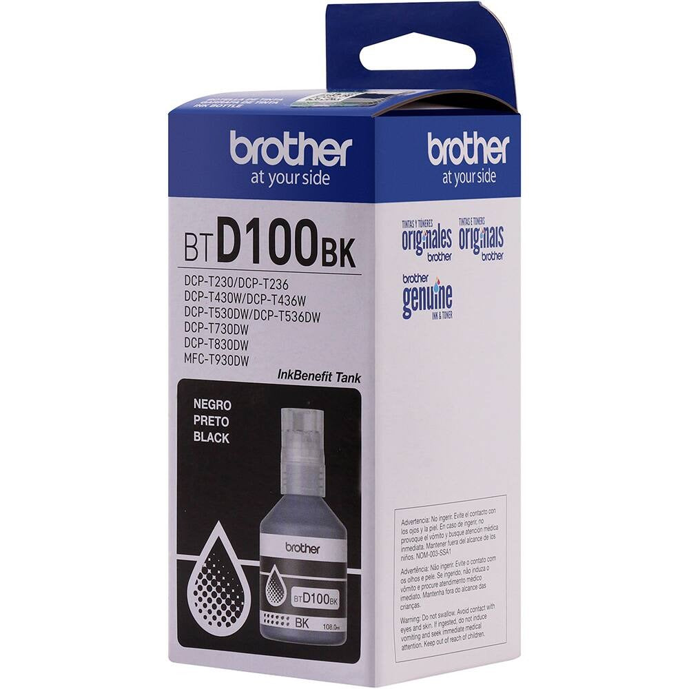 Garrafa de Tinta Brother Original BTD100BK Preto