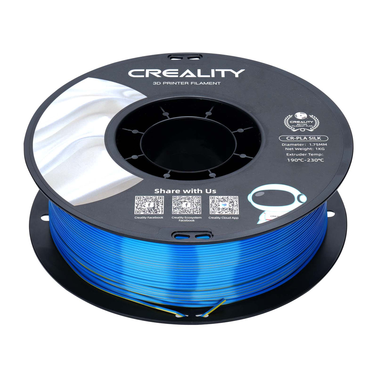 Filamento 3D Creality CR-Silk Amarelo e Azul  (Yellow & Blue) 1.75mm 1kg
