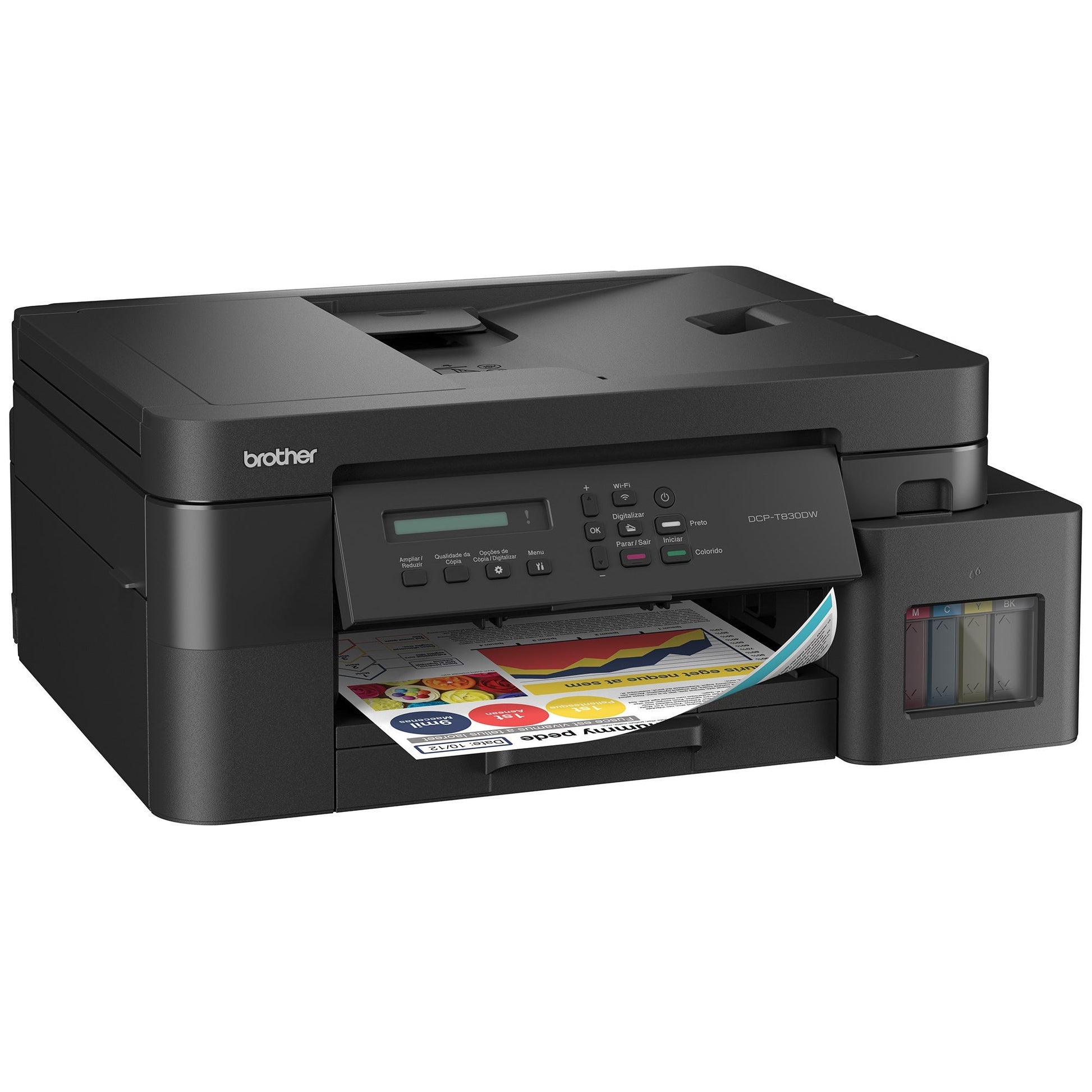 Impressora Multifuncional Brother DCP-T830DW Tanque de Tinta Colorida Duplex 110v - Impressorajato