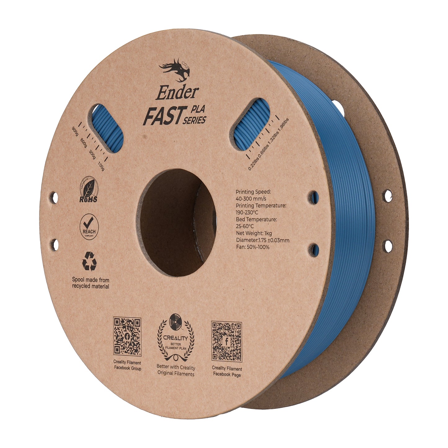 Filamento Creality Ender Fast PLA 1,75mm 1Kg Cinza