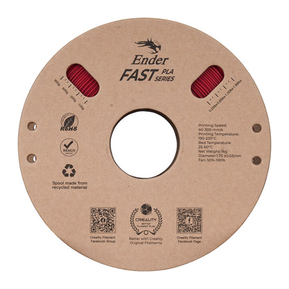 Filamento Creality Ender Fast PLA 1,75mm 1Kg Vermelho Fogo