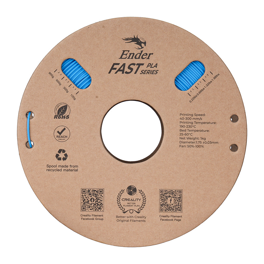 Filamento Creality Ender Fast PLA 1,75mm 1Kg Azul Claro