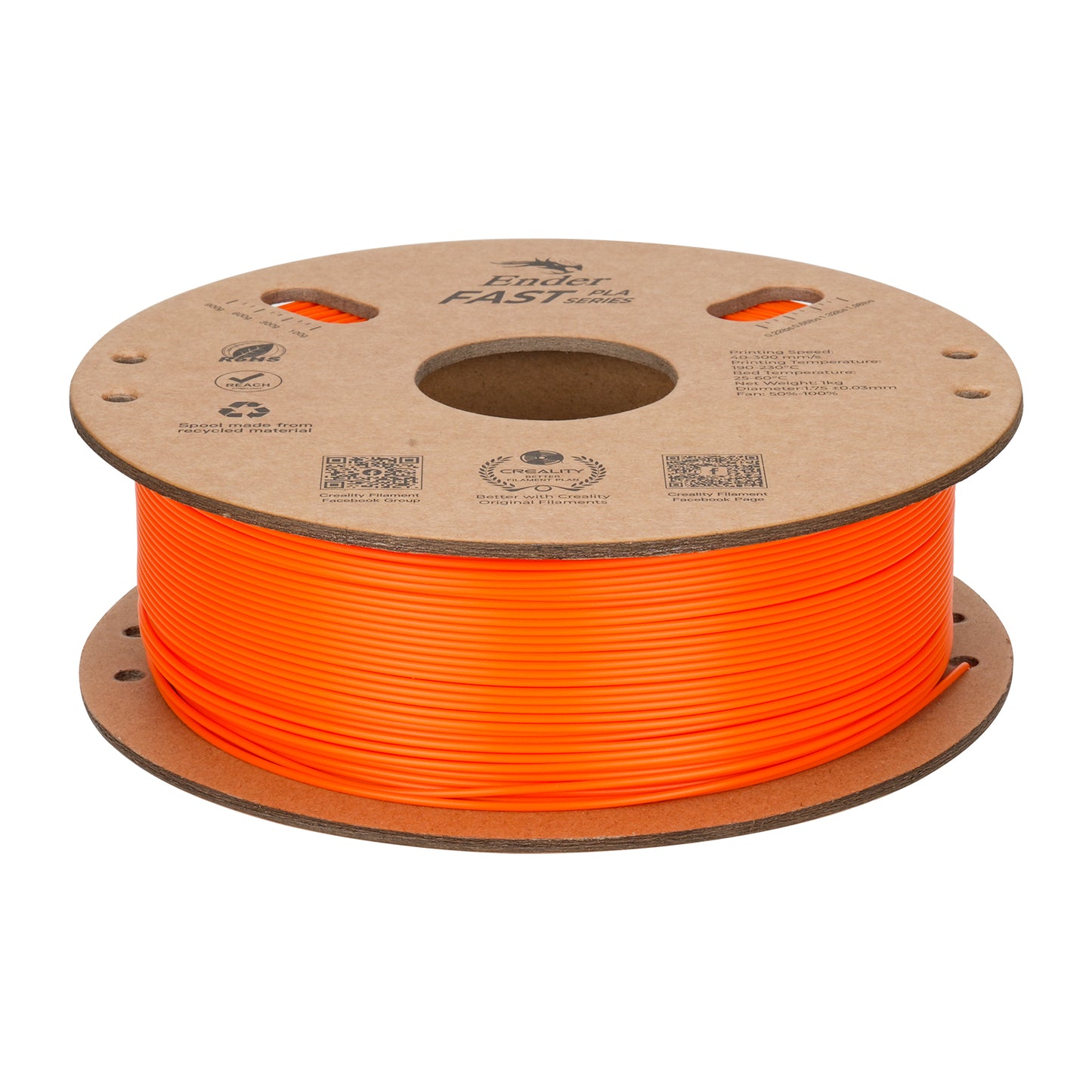 Filamento Creality Ender Fast PLA 1,75mm 1Kg Laranja