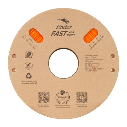 Filamento Creality Ender Fast PLA 1,75mm 1Kg Laranja